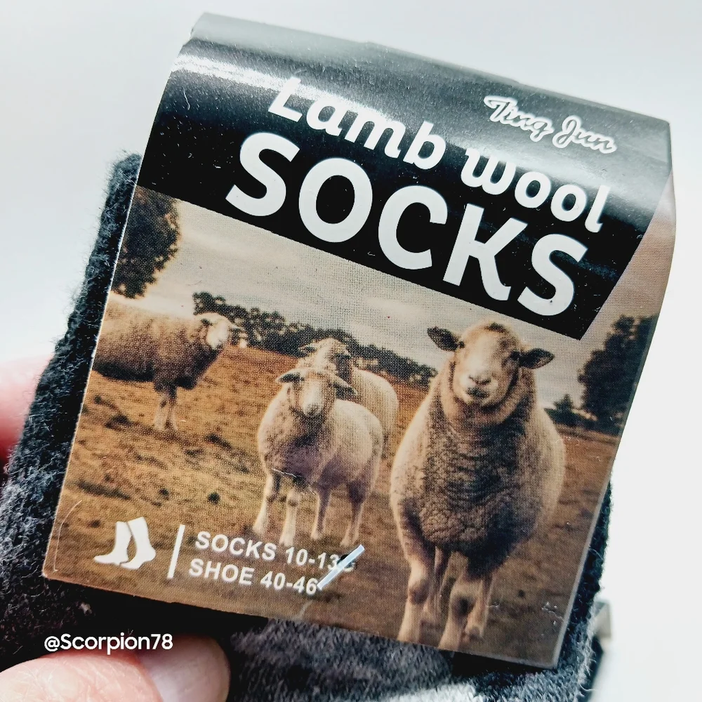 ⚫️  12 Lamb Wool Crew Socks Thermal Warm Winter Socks Size 10-13 for Men